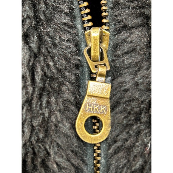 D'Carlo Leather Shearling Vest Women L Forest Green Black Lined Zip Winter Wear - Picture 7 of 11